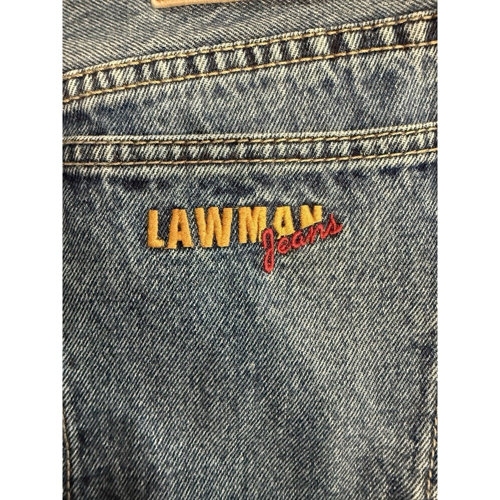 Vintage Lawman Western Jeans High Rise Mom Fit Blue Denim Hong Kong 13 30x26.5